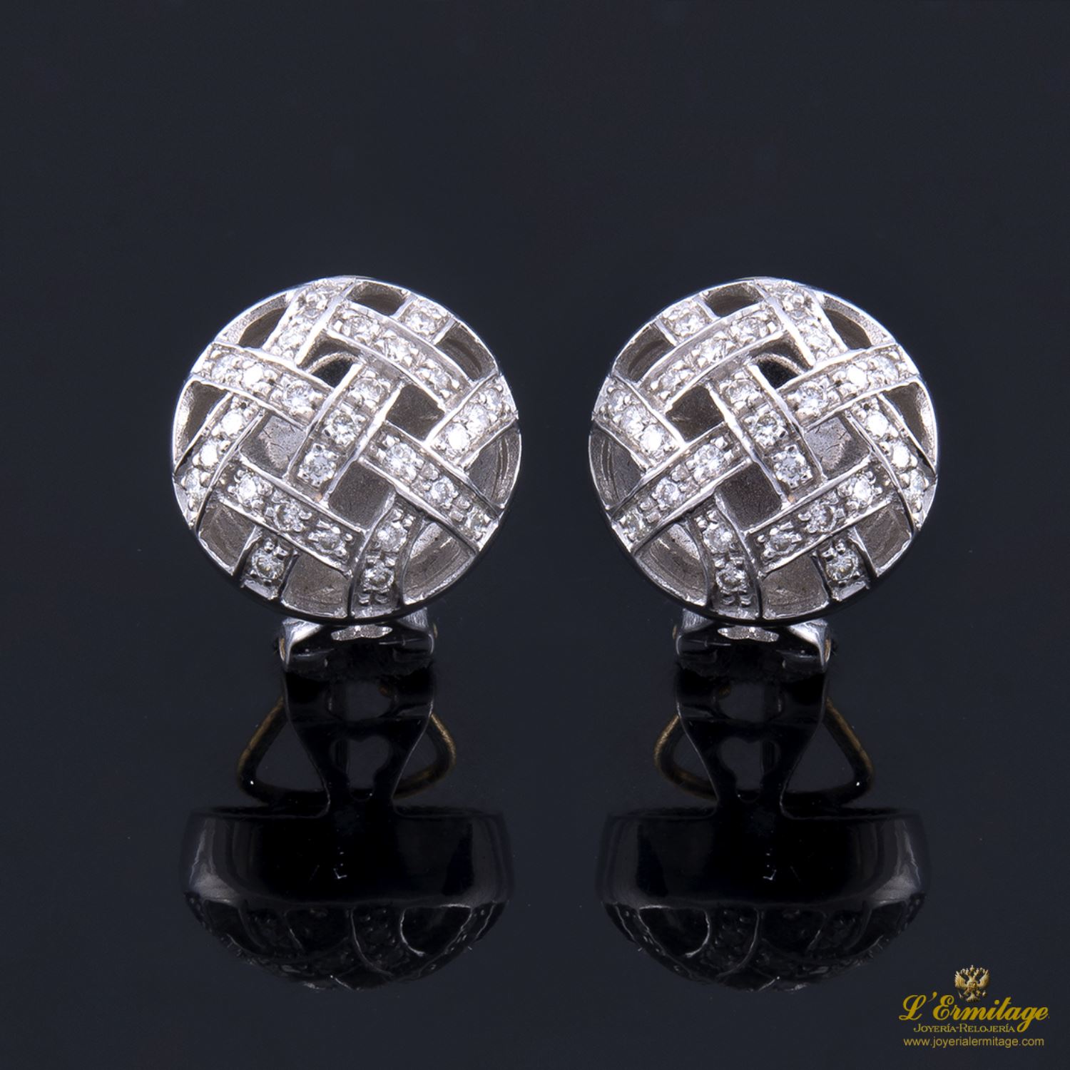 Pendientes oro blanco y diamantes.