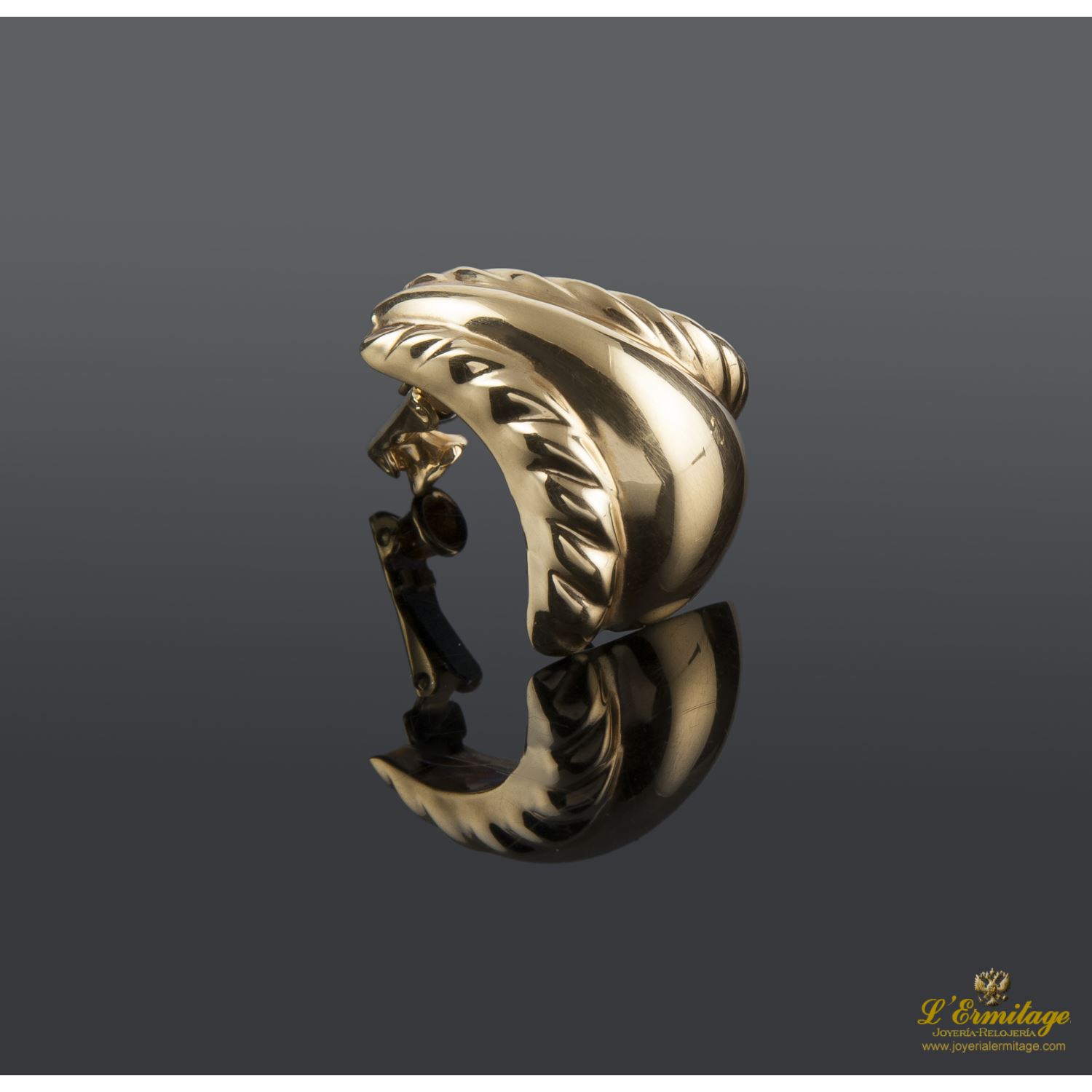 Pendientes realizados en oro amarillo.