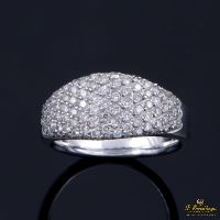 ANILLOS / SORTIJAS<BR>ANILLO ORO BLANCO Y PAVÉ DE DIAMANTES.