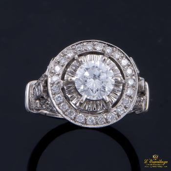 ANILLOS / SORTIJAS<BR>SORTIJA EN ORO BLANCO CON DIAMANTES NA... · ref.: PRESENTAN CERTIFICAD...