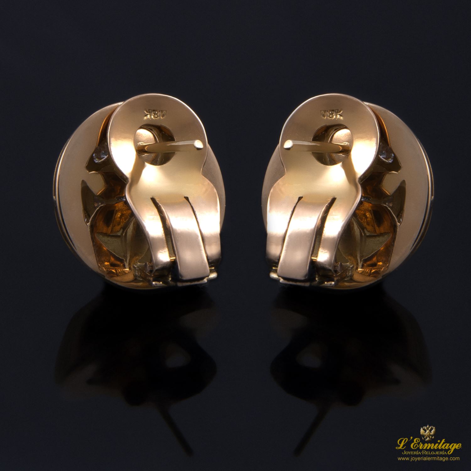 Pendientes en oro amarillo y brillantes