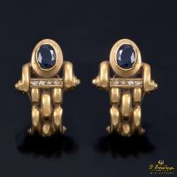 PENDIENTES<BR>PENDIENTES ANTIGUOS EN ORO AMARILLO CO...