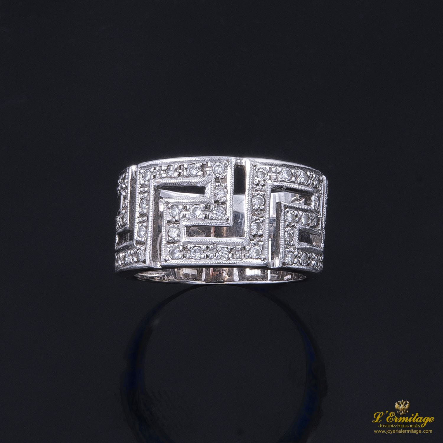 Sortija oro blanco y diamantes