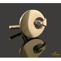 Gemelos redondos realizados en oro amarillo con circonitas.