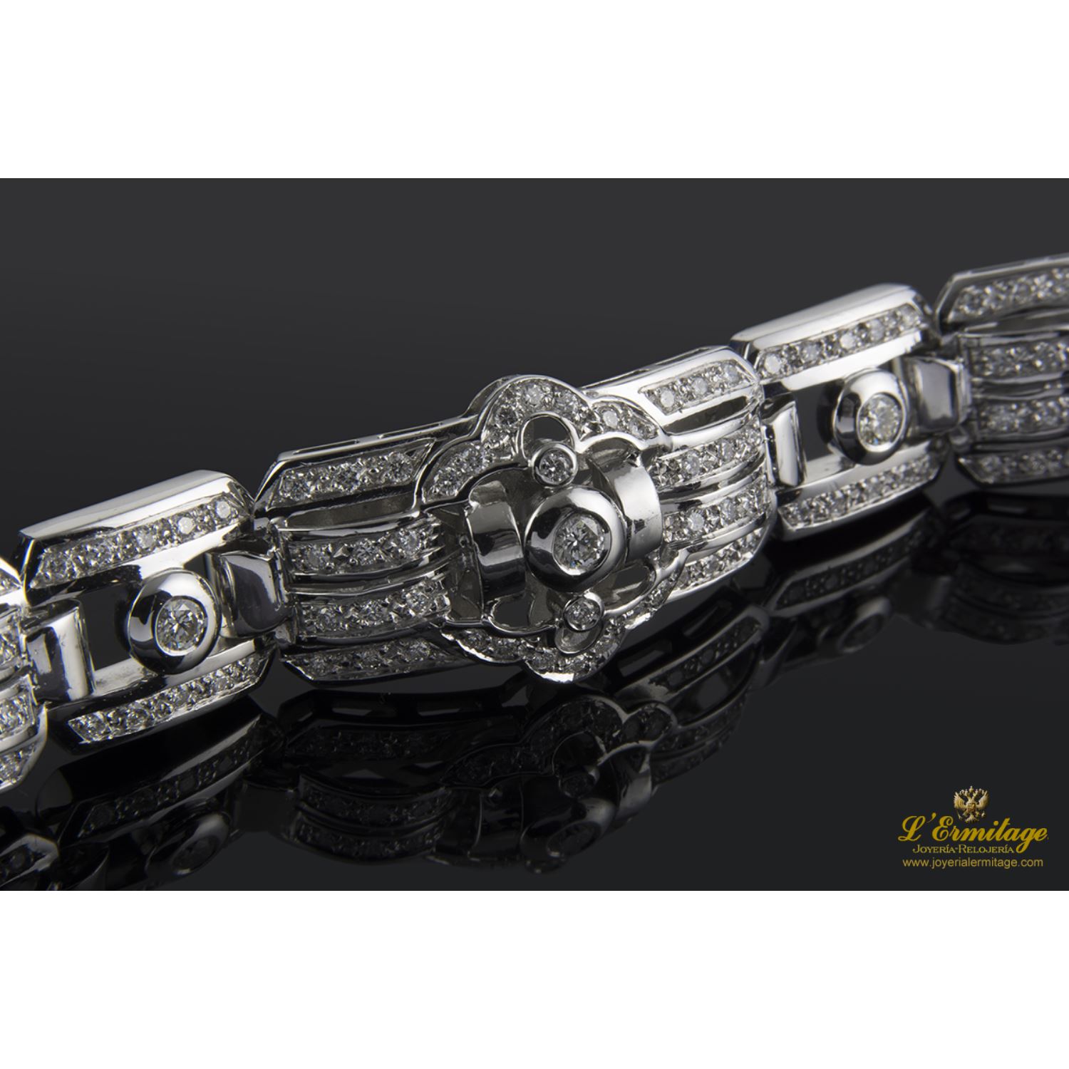 Pulsera oro blanco y diamantes