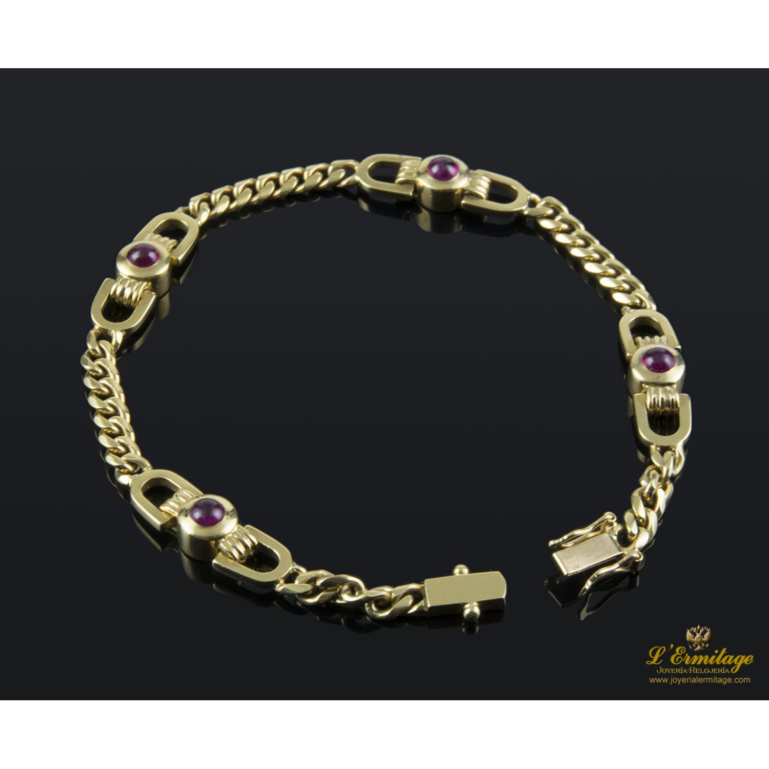 Pulsera oro amarillo y rubíes