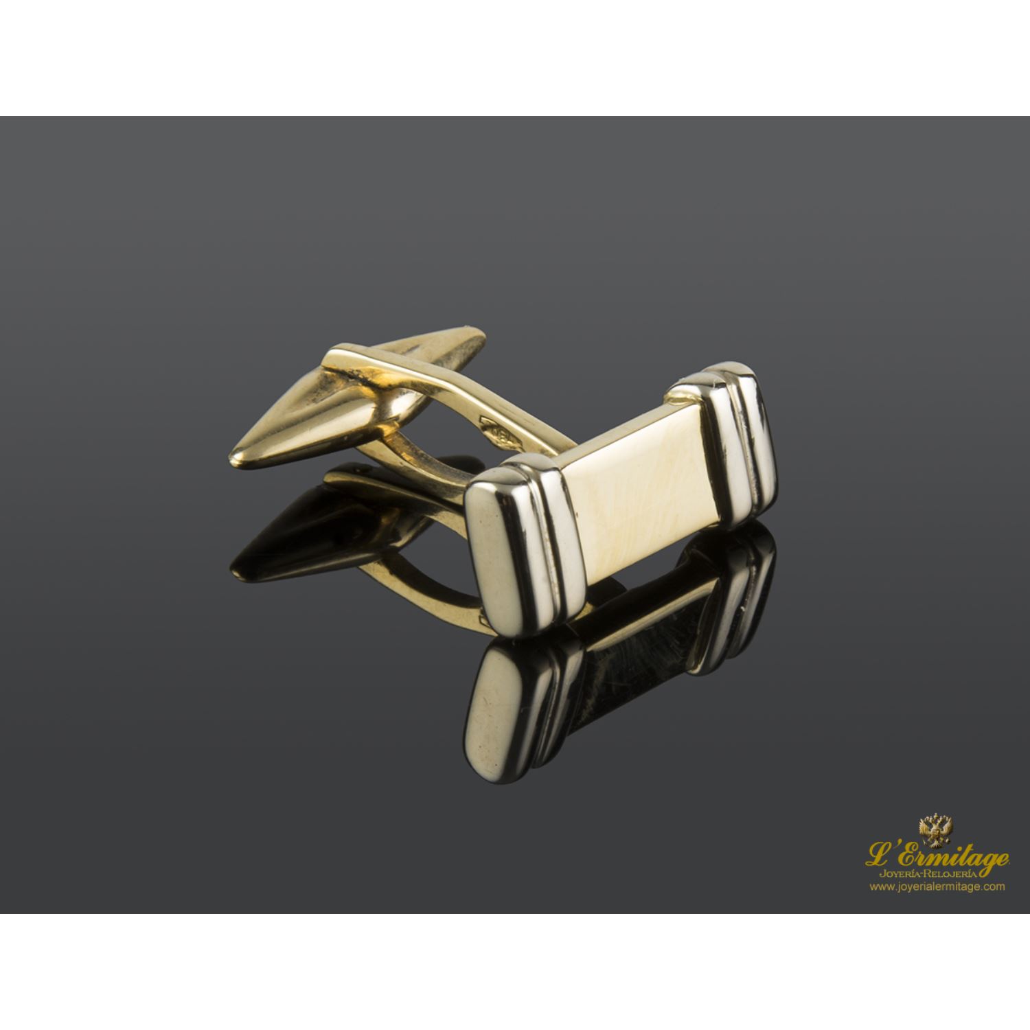 Gemelos oro blanco y amarillo lisos 