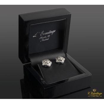 PENDIENTES<BR>PENDIENTES ORO BLANCO Y DIAMANTES. · ref.: (CXM)