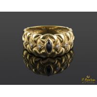 ANILLOS / SORTIJAS<BR>SORTIJA ORO AMARILLO ZAFIRO Y DIAMANTE...