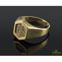 Sortija antigua oro amarillo y diamantes.