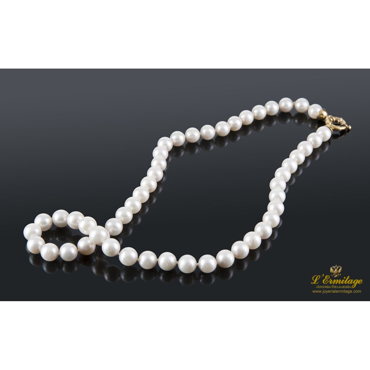 Collar perlas cultivadas broche oro amarillo