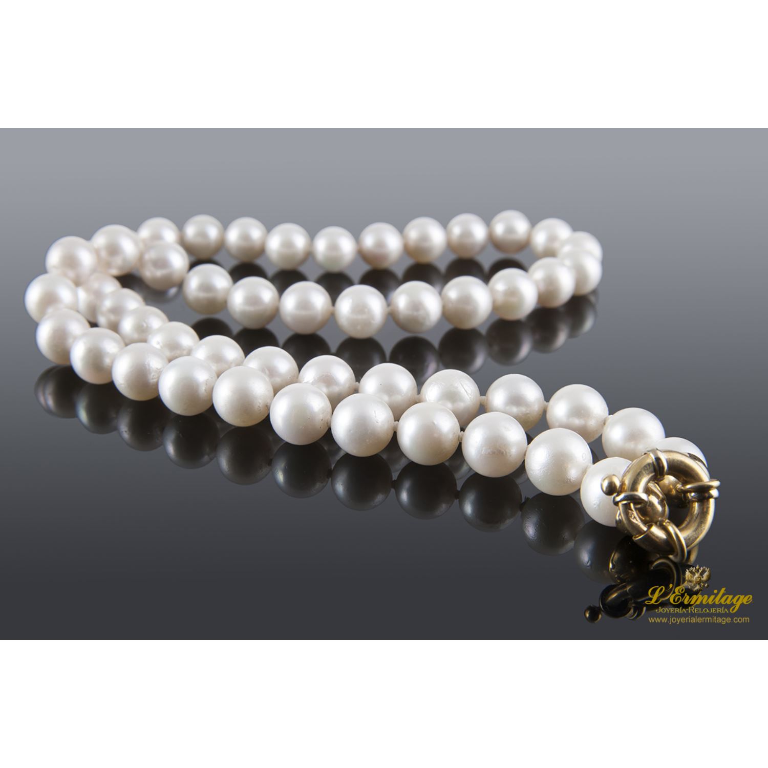 Collar perlas cultivadas broche oro amarillo