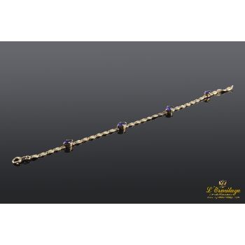 PULSERAS<BR>PULSERA ORO AMARILLO Y AMATISTAS · ref.: RL