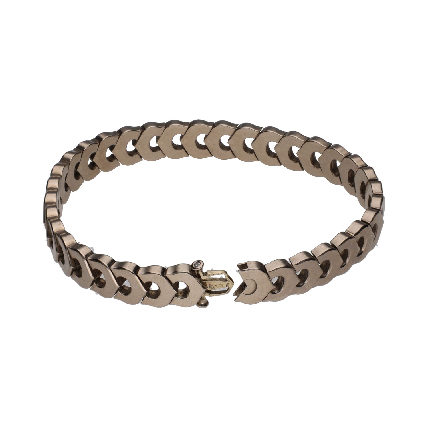 Pulsera oro blanco eslabón cartier