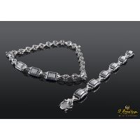 Pulsera de oro blanco diamantes y zafiros