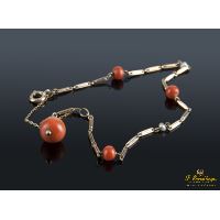 Pulsera oro amarillo y coral