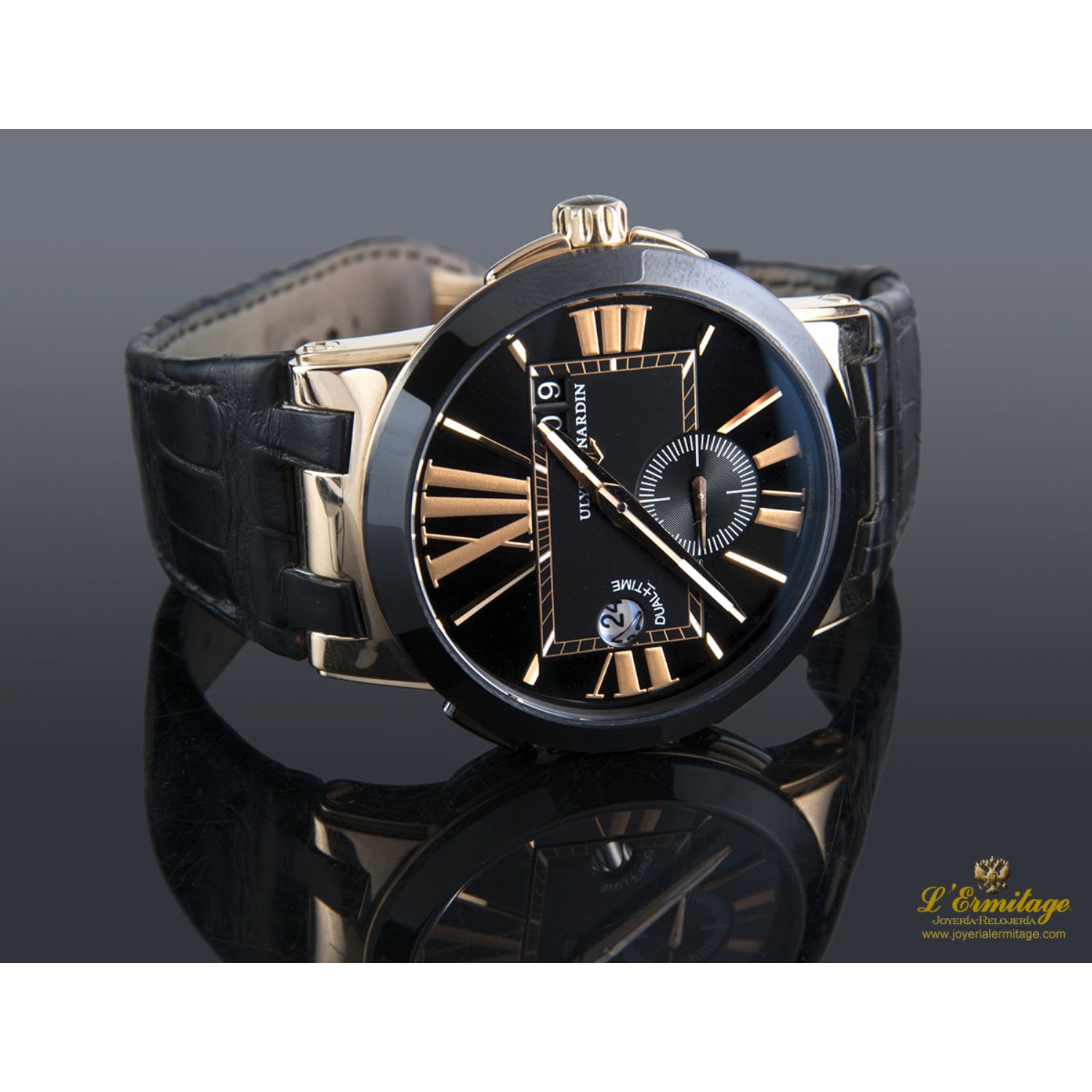 Executive dual time oro amarillo caballero 