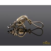 Pendientes antiguos oro amarillo y plata con esmeraldas y diamantes.