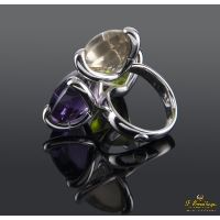 Sortija pomellato oro blanco.