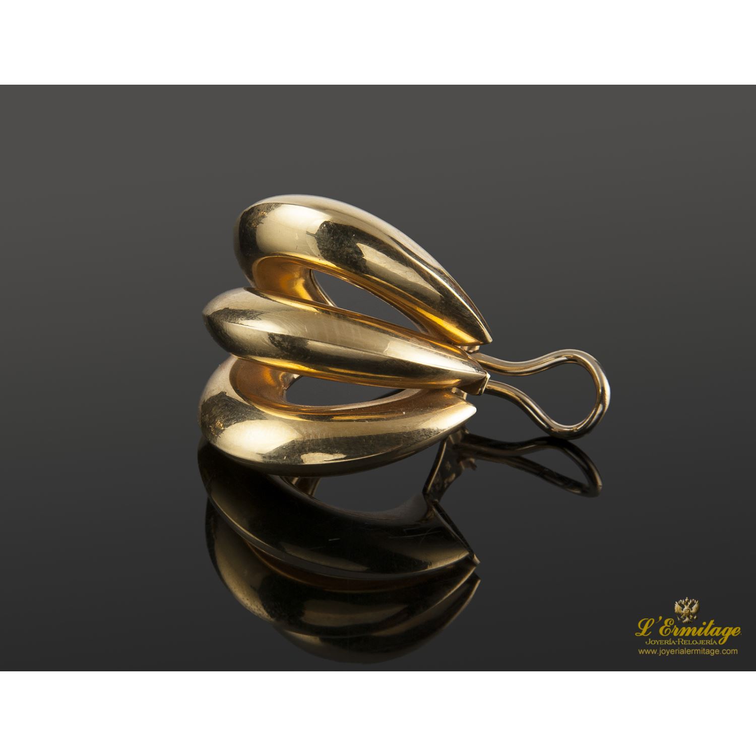 Pendientes tres aros oro amarillo