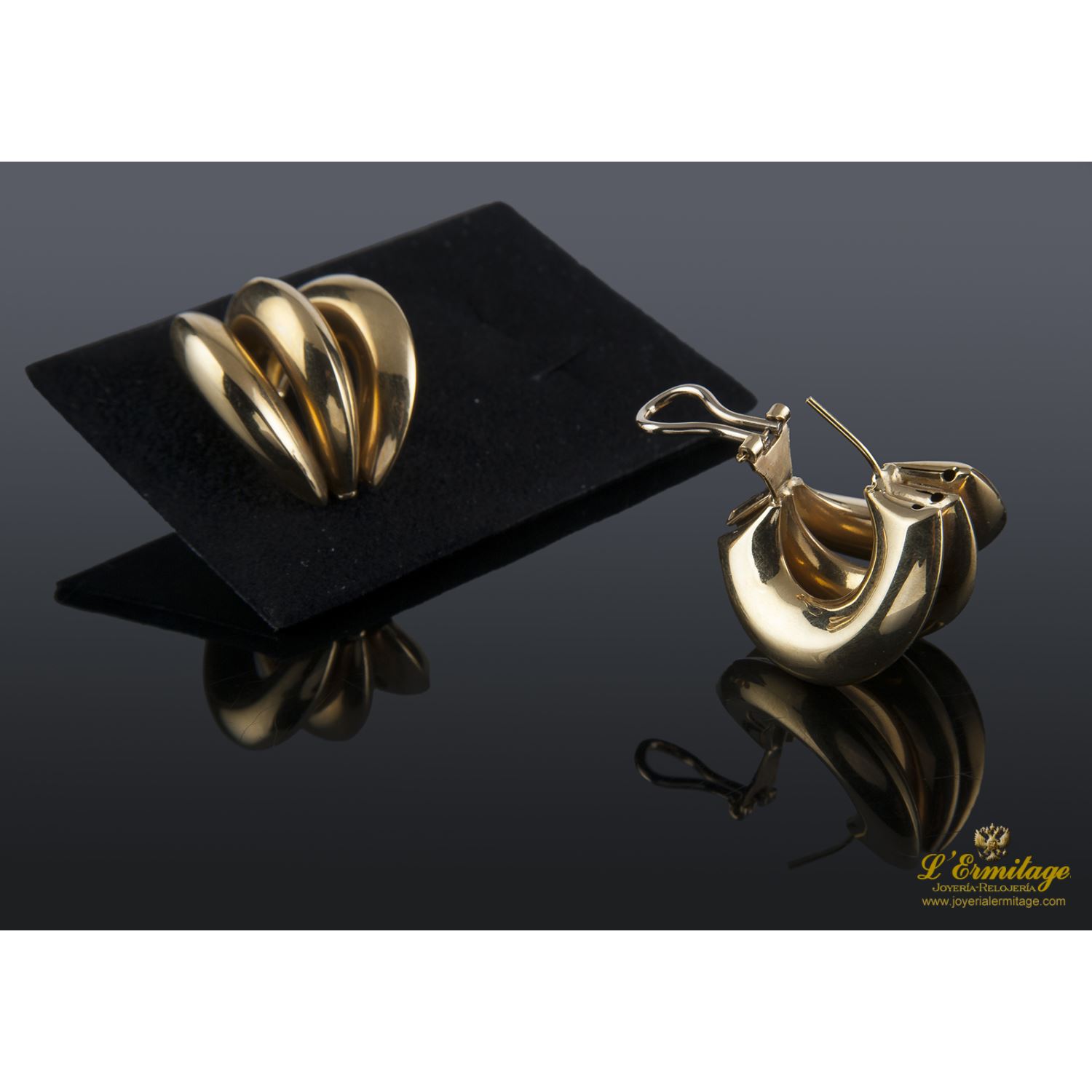 Pendientes tres aros oro amarillo