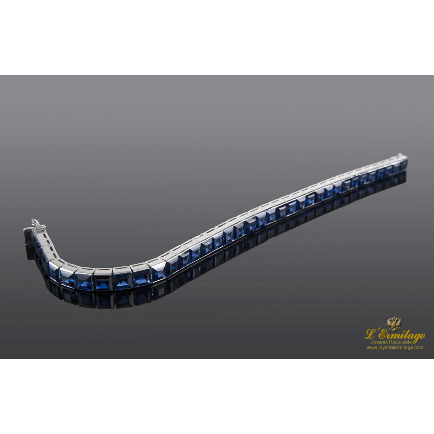 Pulsera boucheron oro blanco y zafiros