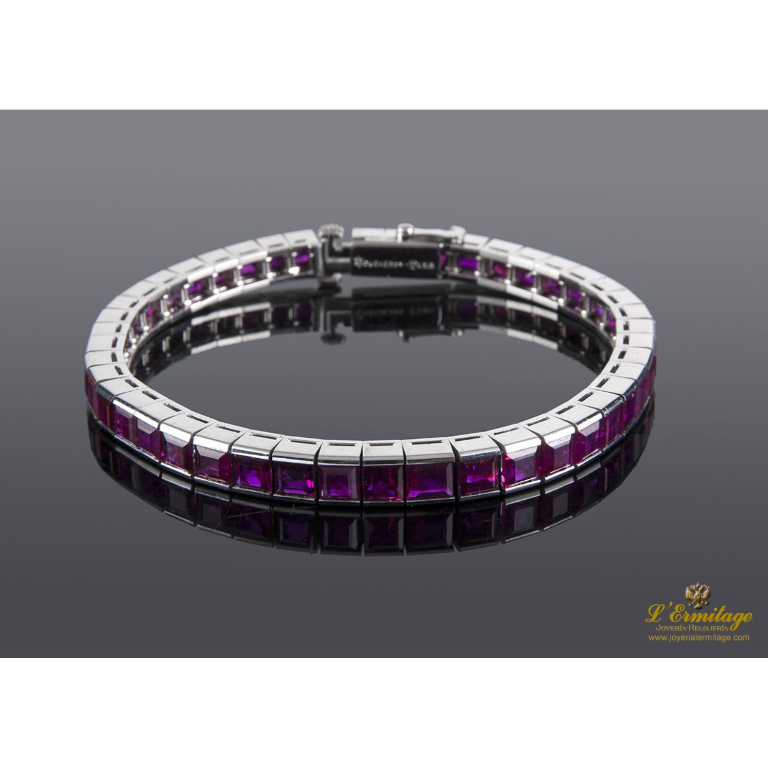 Pulsera boucheron oro blanco y rubíes