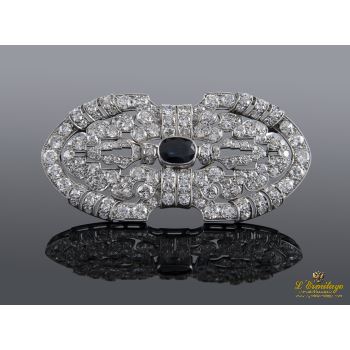 BROCHES / ALFILERES<BR>BROCHE ORO BLANCO Y DIAMANTES. · ref.: (AMXM)