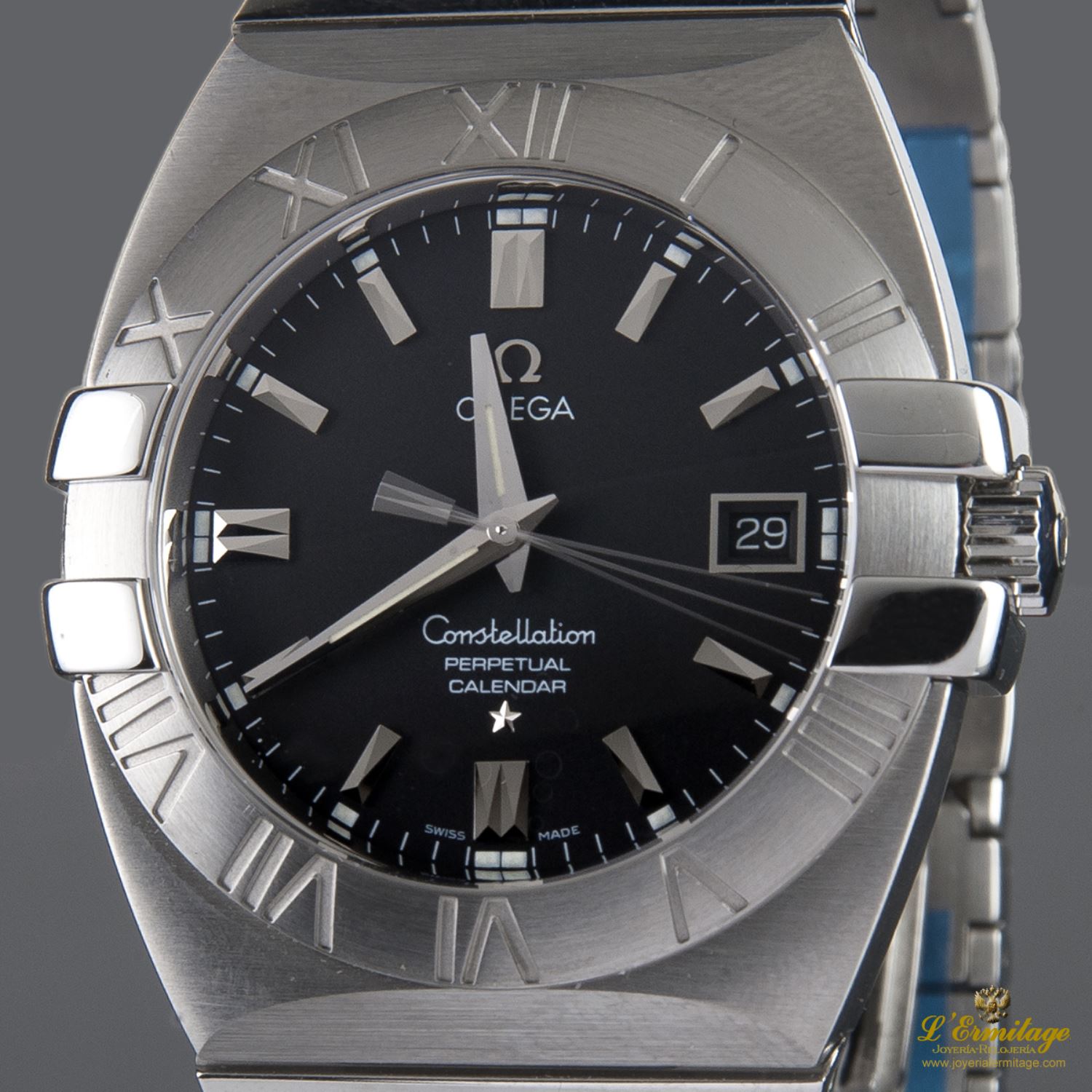 Constellation calendario perpetuo acero cuarzo caballero 38mm  