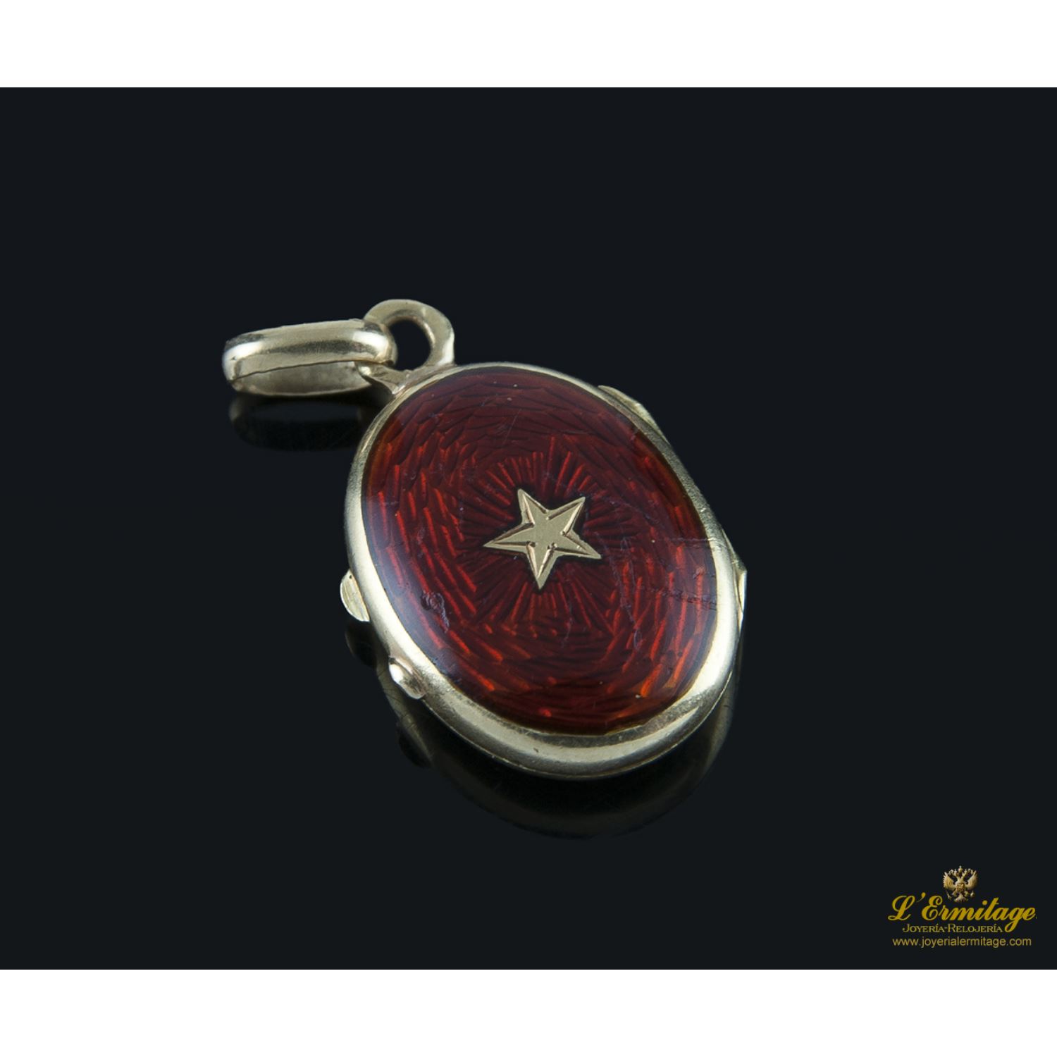 Guardapelo oro amarillo y esmalte