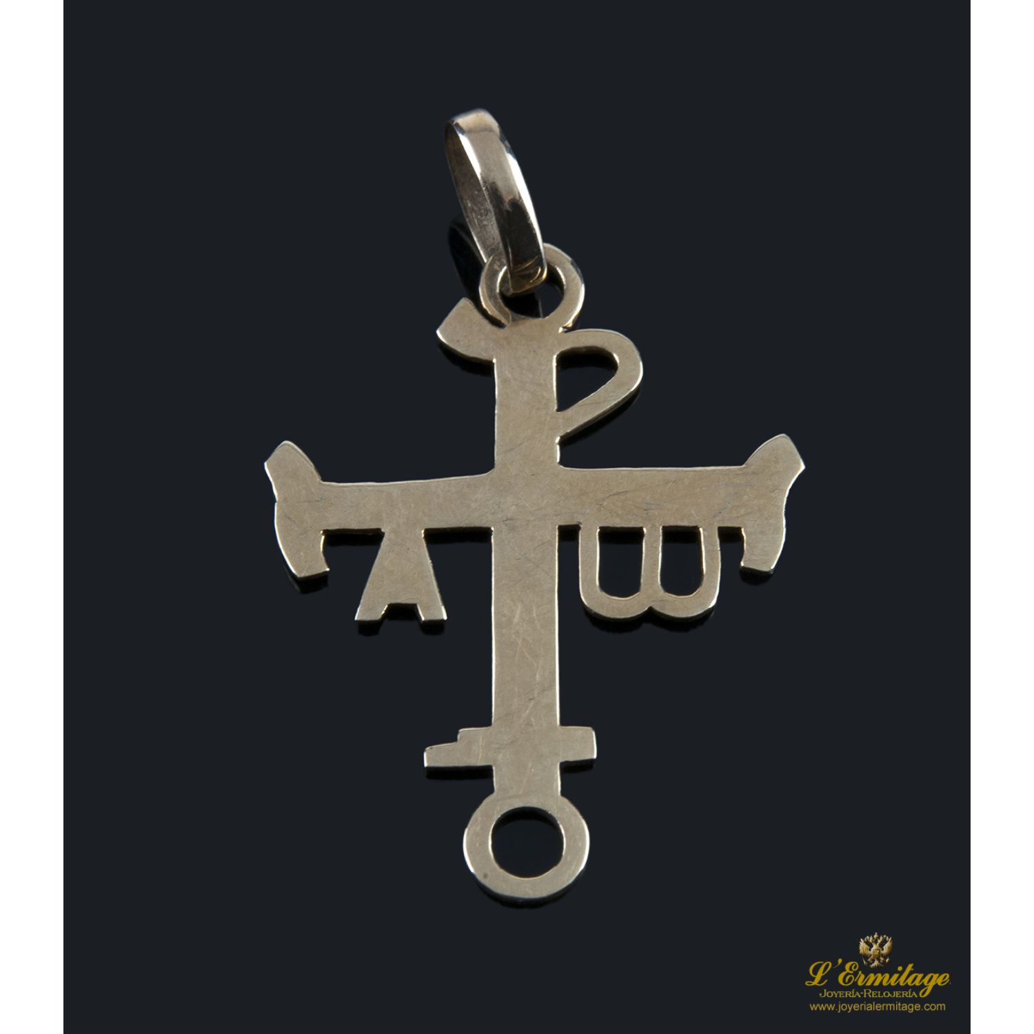 Cruz oro amarillo alfa y beta