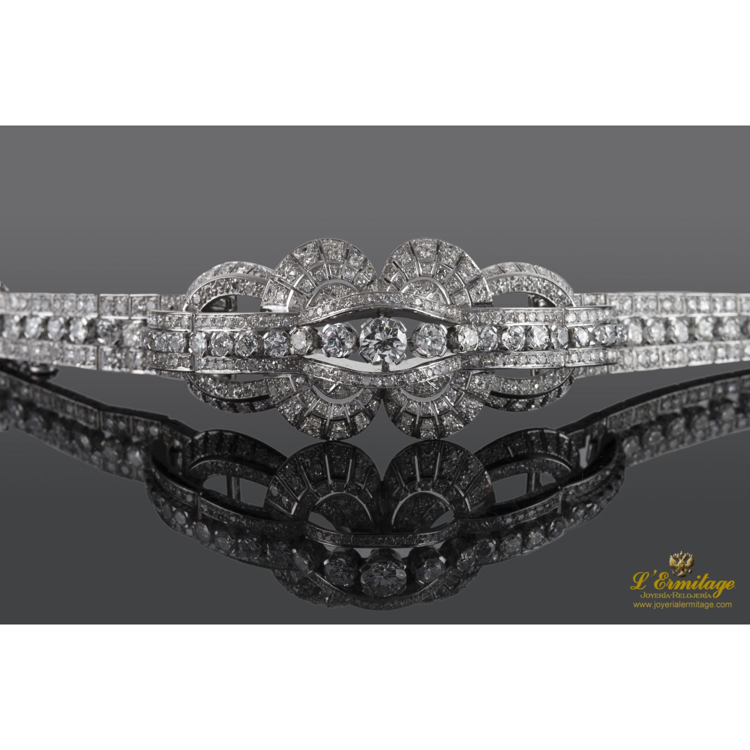 Pulsera oro blanco con diamantes