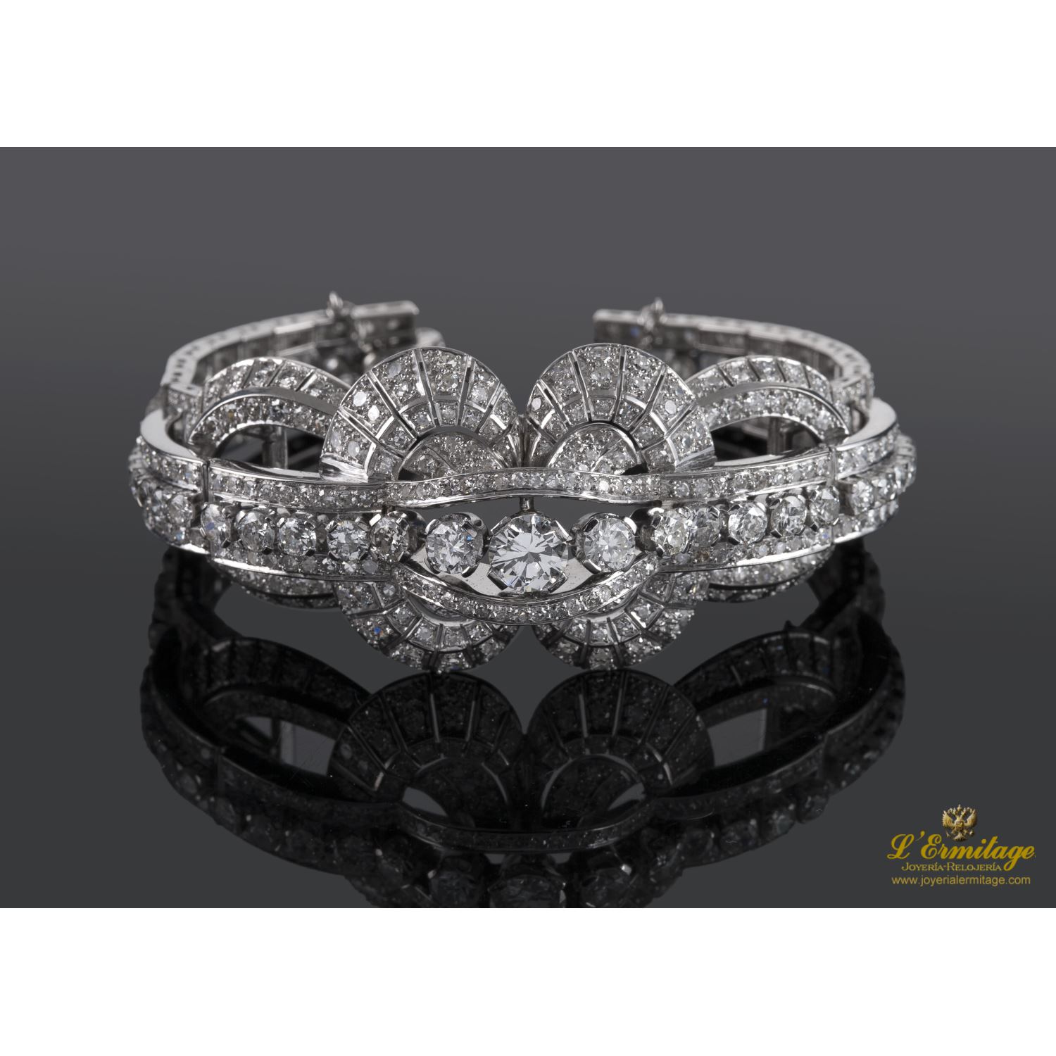 Pulsera oro blanco con diamantes