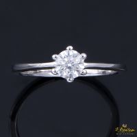 ANILLOS DE COMPROMISO<BR>SORTIJA SOLITARIO ORO BLANCO COLOR F, ...