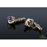 Gemelos en oro amarillo con rubíes y zafiros