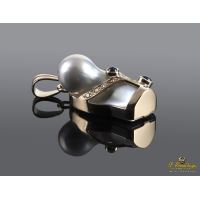 Colgante oro amarillo madre perla zafiros y diamantes