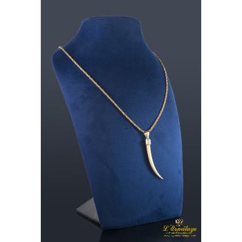COLLARES<BR>CORDÓN ORO AMARILLO CON COLGANTE DE FE... · ref.: (CRM)
