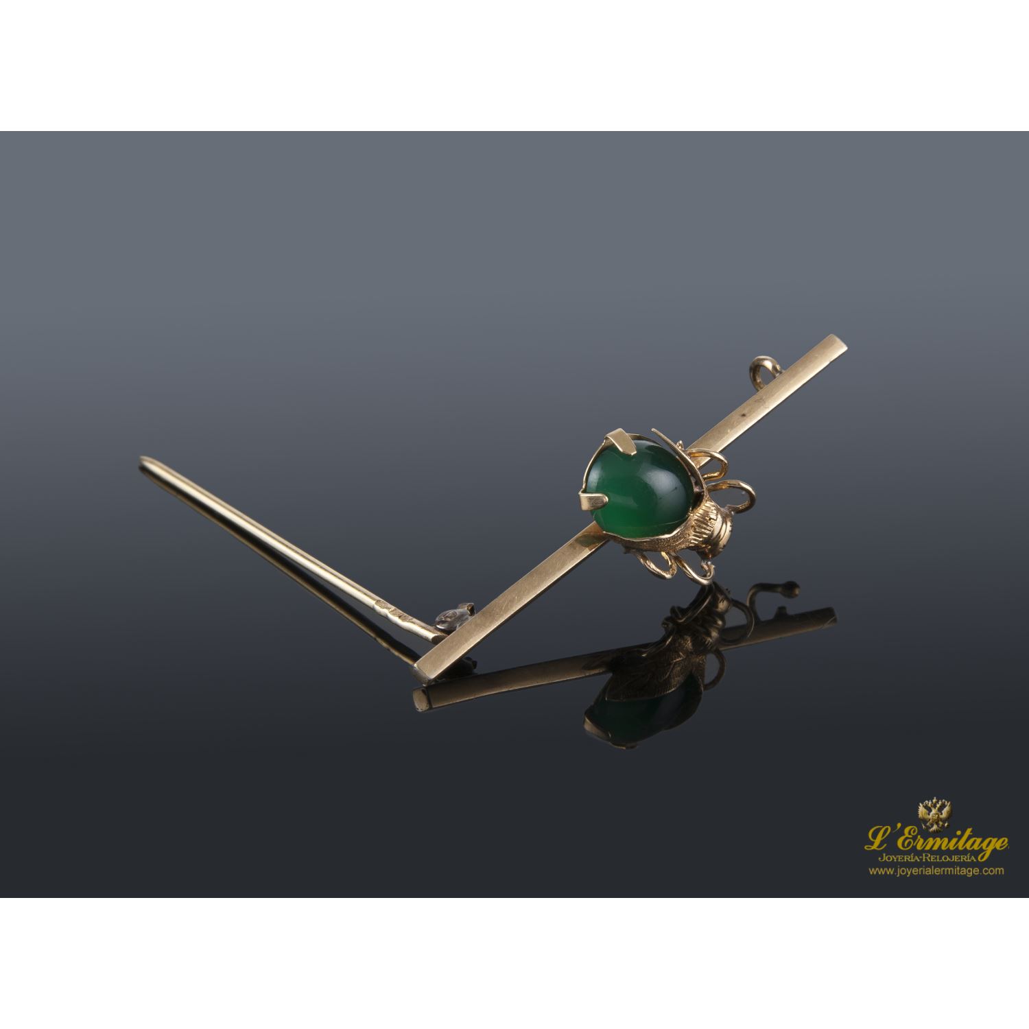 Alfiler oro amarillo escarabajo