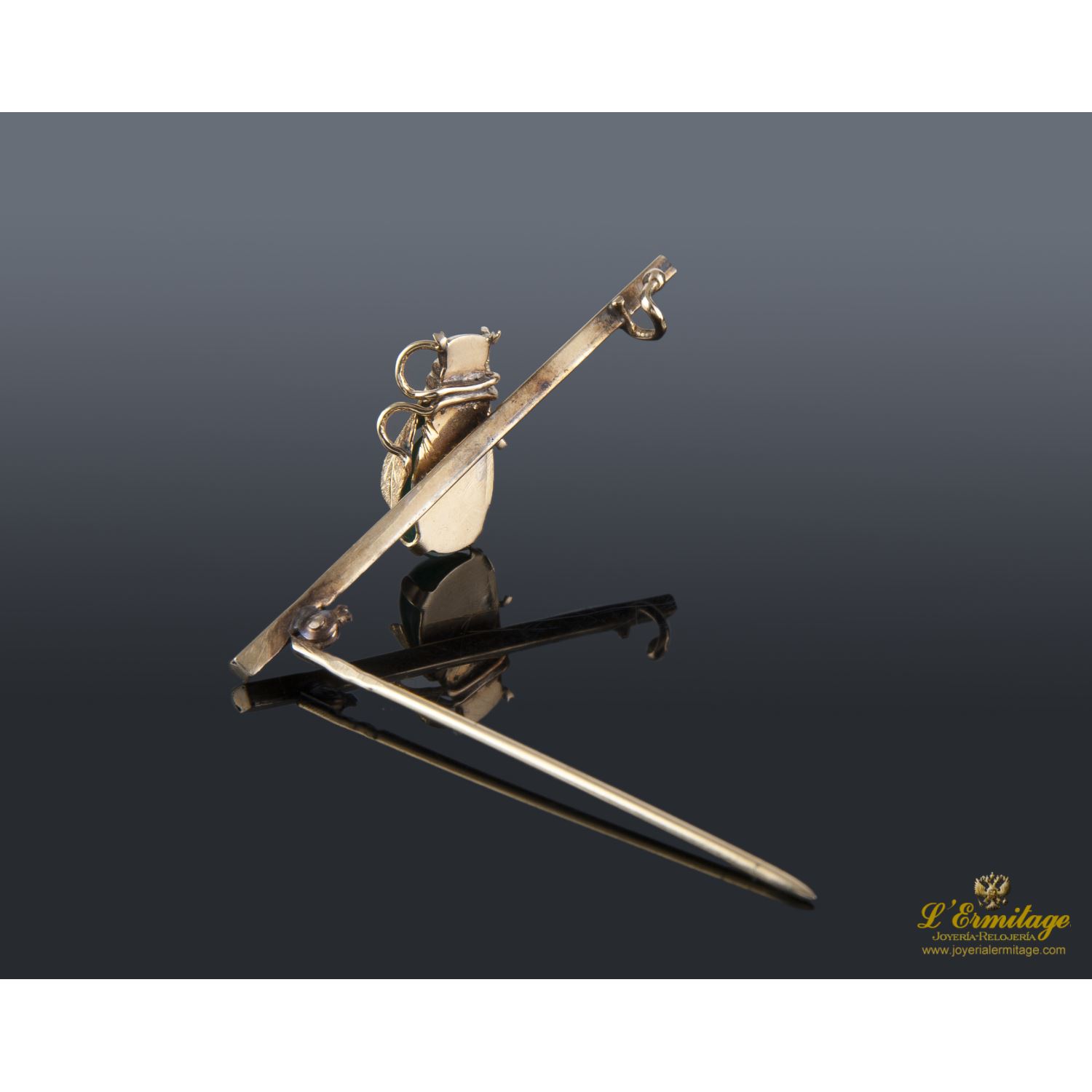 Alfiler oro amarillo escarabajo