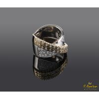 ANILLOS / SORTIJAS<BR>SORTIJA LAZO ORO AMARILLO BLANCO Y DIA...