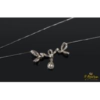 Gargantilla oro blanco y diamantes talla antigua. 50 Cm largo.