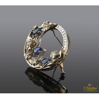 BROCHES / ALFILERES<BR>BROCHE-ALFILER ANTIGUO ORO AMARILLO ZA... · ref.: (IMX)