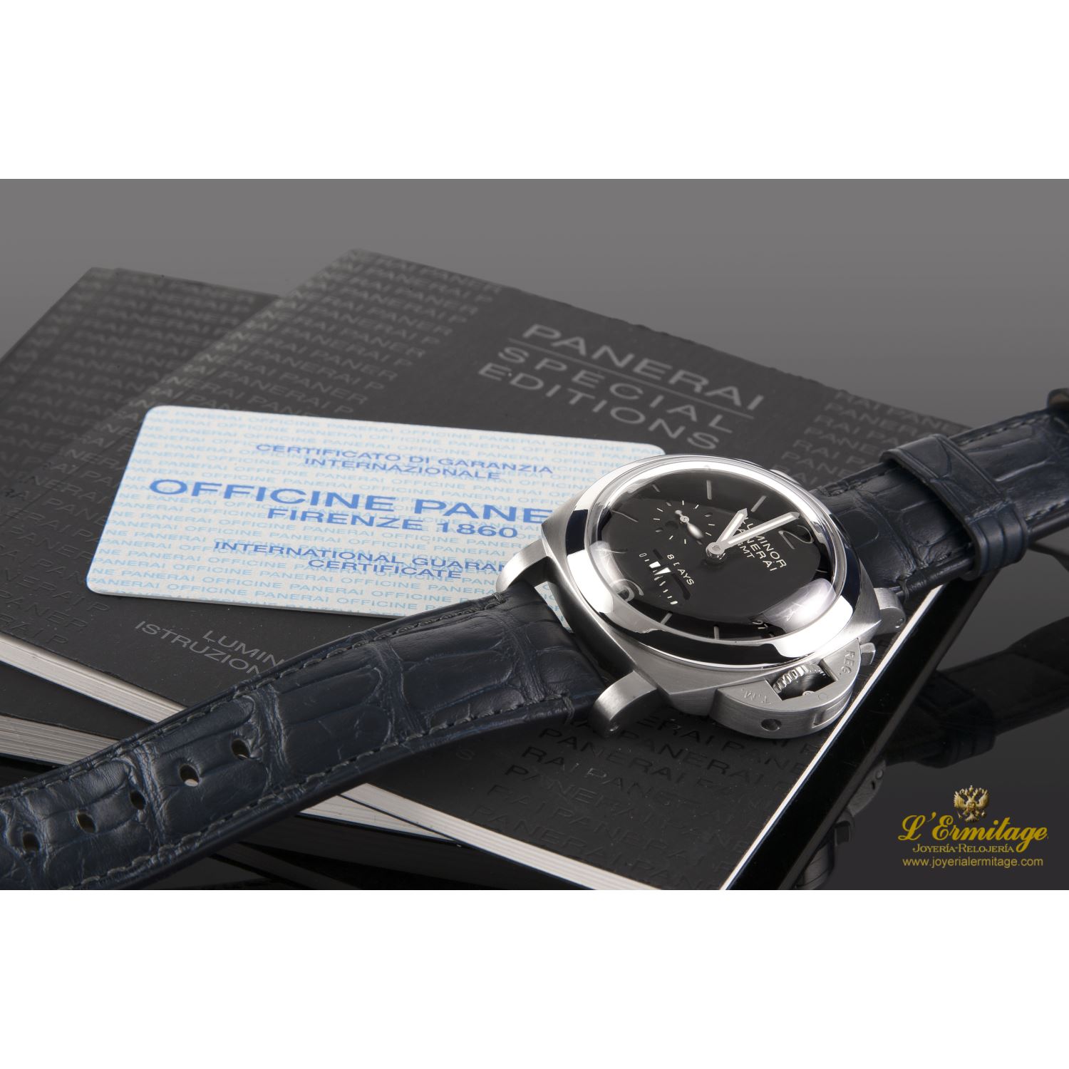 Luminor 1950 8 days gmt acero cuerda manual 