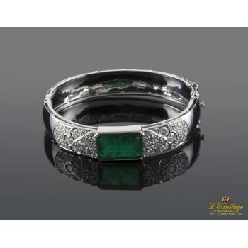 PULSERAS<BR>PULSERA RÍGIDA EN ORO BLANCO CON ESMER... · ref.: PRESENTA CERTIFICADO...