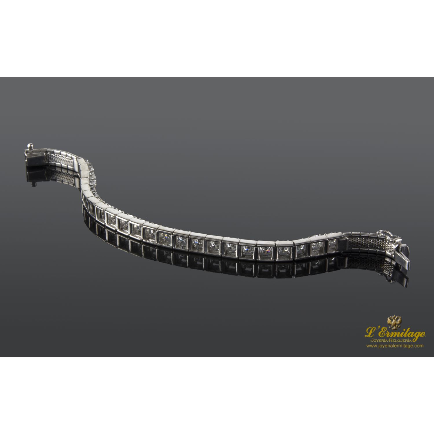 Pulsera riviere oro blanco