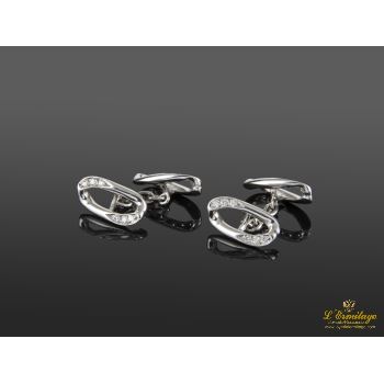 GEMELOS<BR>GEMELOS ORO BLANCO Y DIAMANTES. · ref.: 