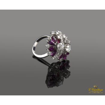 ANILLOS / SORTIJAS<BR>SORTIJA ORO BLANCO BRILLANTES Y RUBÍES... · ref.: PRESENTA CERTIFICADO...