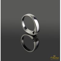 Sortija solitario en oro blanco brillante princesa 0,72ct.