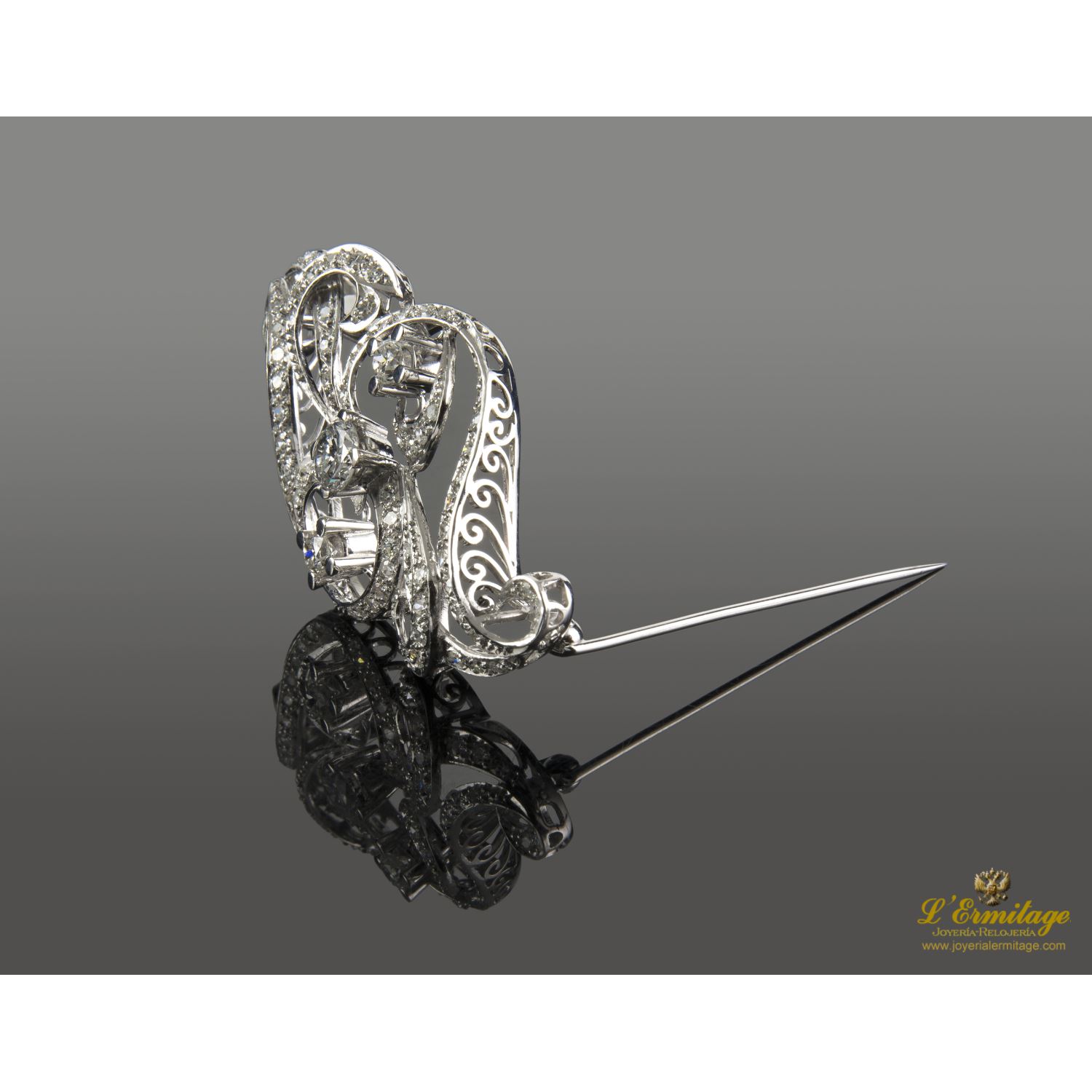 Broche-alfiler oro blanco y diamantes