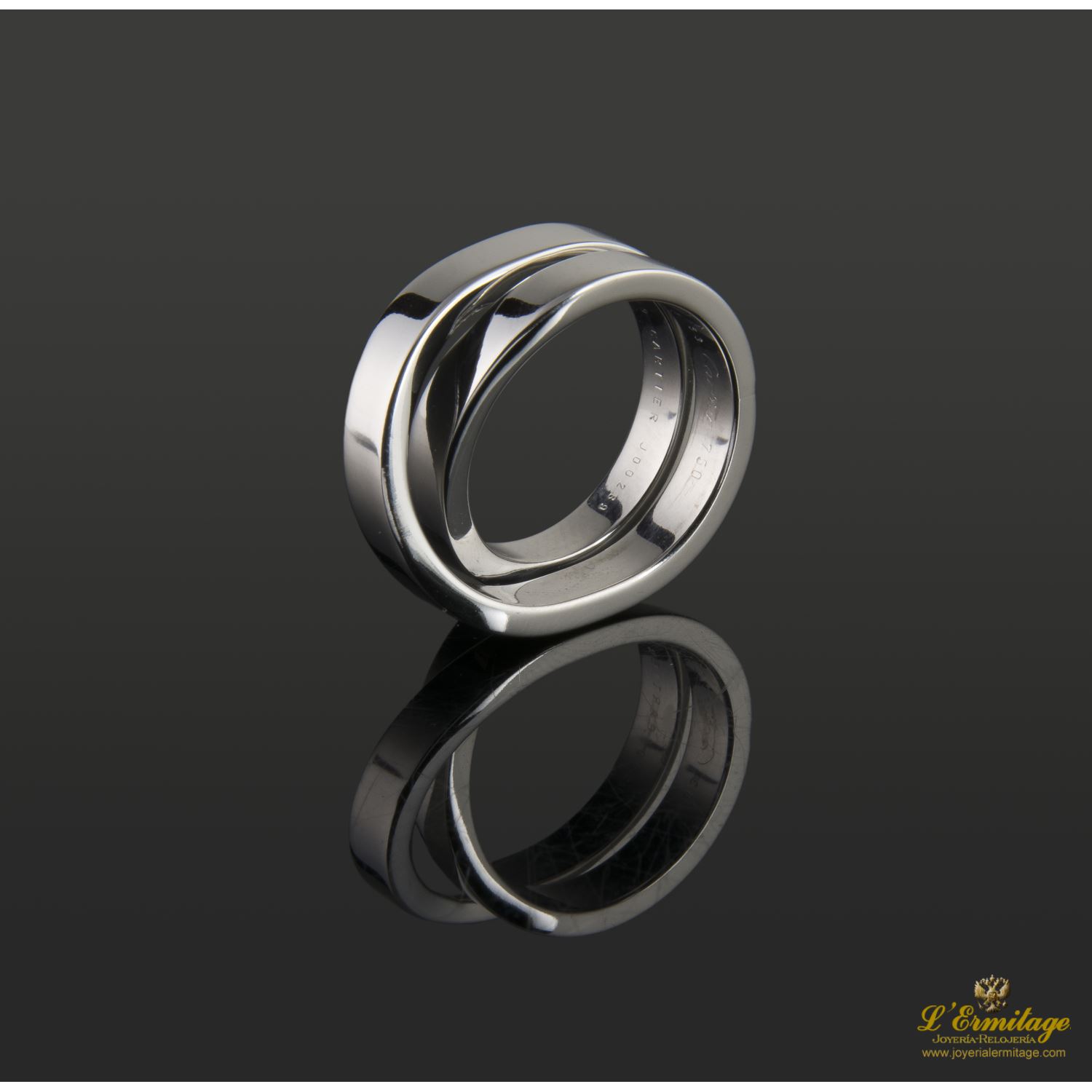 Sortija paris nouvelle vague oro blanco. Talla 53.